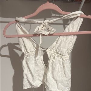 Garage White Crop Top